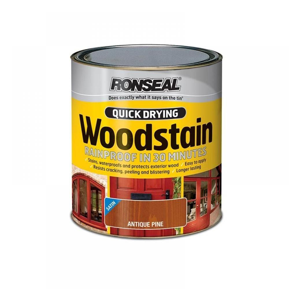 Ronseal 37462 Quick Drying Woodstain Satin Smoked Walnut 750Ml - Image 1