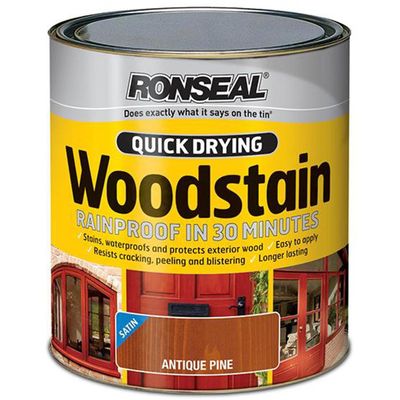 Ronseal 37462 Quick Drying Woodstain Satin Smoked Walnut 750Ml - Thumbnail 2