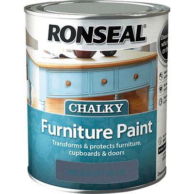 Ronseal 37488 Chalky Furniture Paint Midnight Blue 750Ml