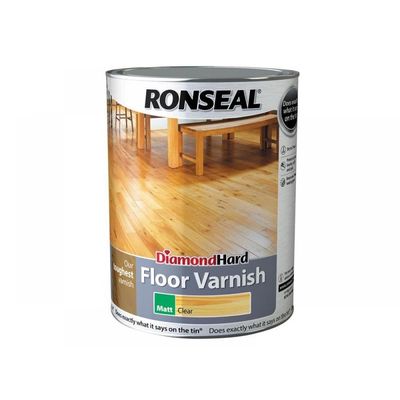 Ronseal 37540 Diamond Hard Floor Varnish Matt 5 Litre