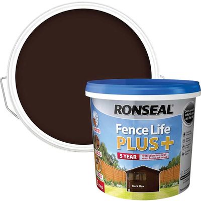Ronseal 37623 Fence Life Plus+ Dark Oak 5 Litre