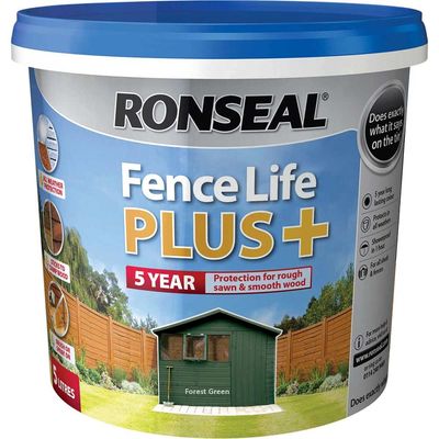 Ronseal 37625 Fence Life Plus+ Forest Green 5 Litre
