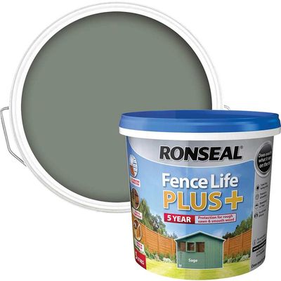 Ronseal 37627 Fence Life Plus+ Sage 5 Litre