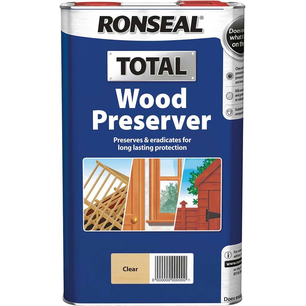 Ronseal 37658 Total Wood Preserver Clear 5 Litre - Image 1