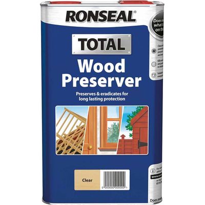 Ronseal 37658 Total Wood Preserver Clear 5 Litre
