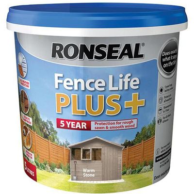 Ronseal 38396 Fence Life Plus+ Warm Stone 5 Litre - Thumbnail 2