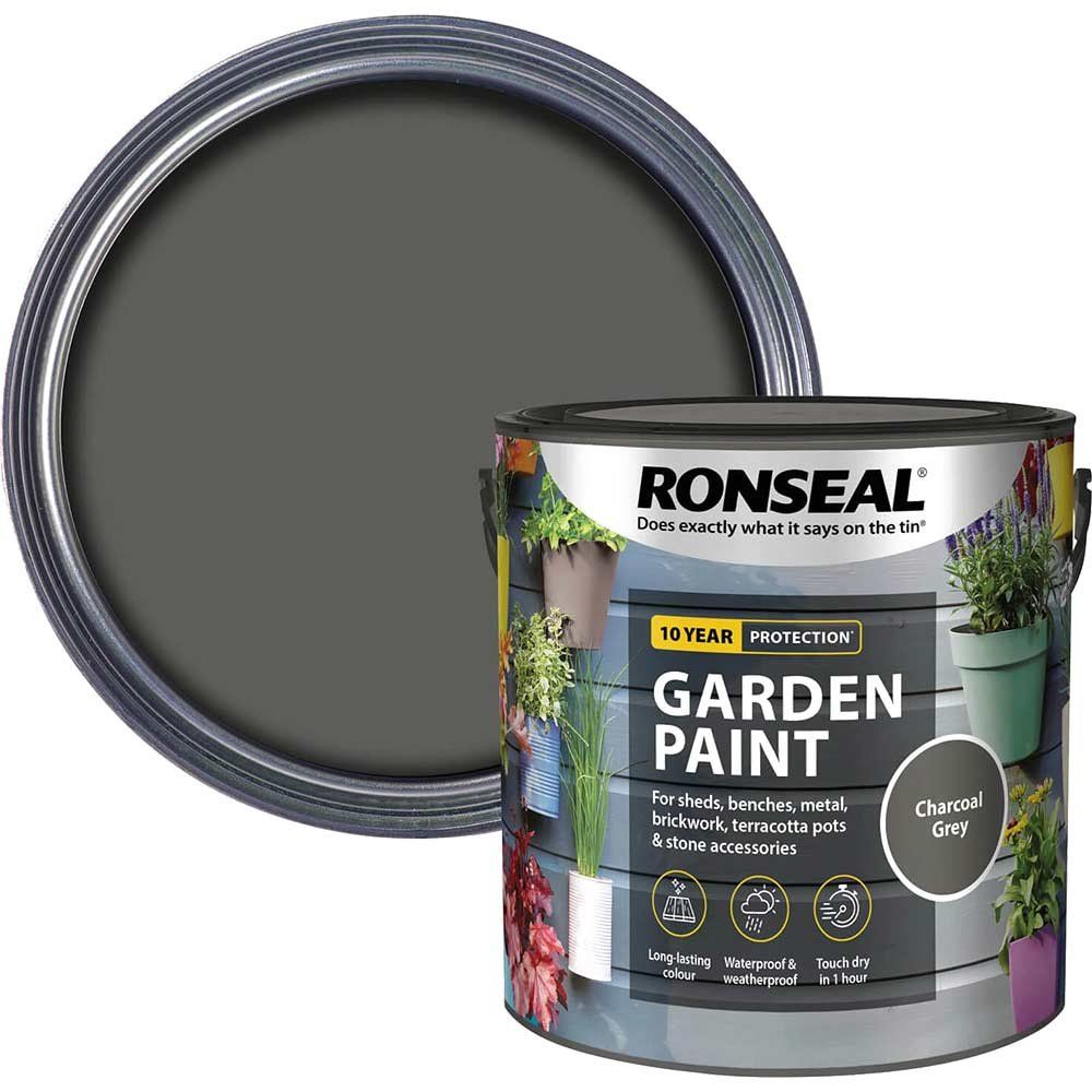 Ronseal 38509 Garden Paint Charcoal Grey 2.5 Litre - Image 1