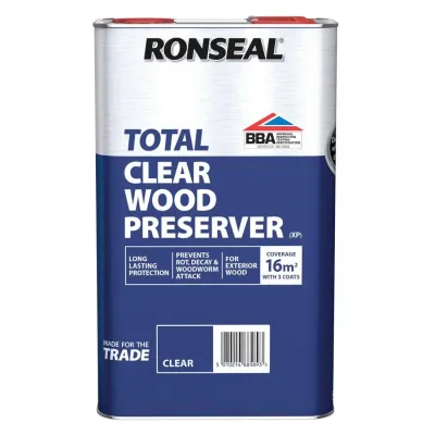 Ronseal 38589 Trade Total Wood Preserver Clear 5 Litre - Thumbnail 2