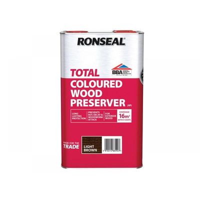 Ronseal 38592 Trade Total Wood Preserver Light Brown 5 Litre