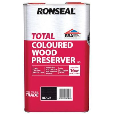 Ronseal 38593 Trade Total Wood Preserver Black 5 Litre - Thumbnail 2