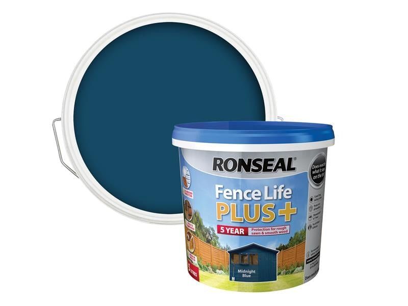Ronseal 38640 Fence Life Plus+ Midnight Blue 5 Litre - Image 1