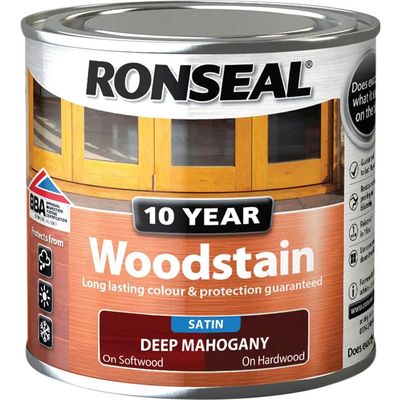 Ronseal 38649 10 Year Woodstain Deep Mahogany 250Ml