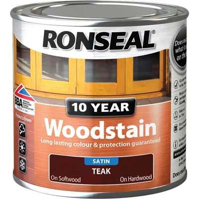 Ronseal 38670 10 Year Woodstain Teak 250Ml