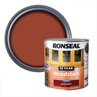 Ronseal 38674 10 Year Woodstain Mahogany 750Ml - Thumbnail 2
