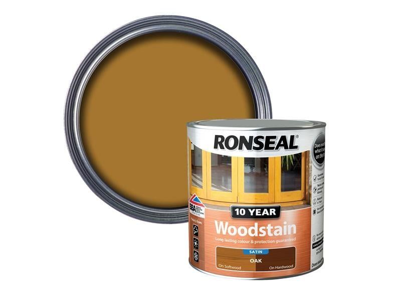 Ronseal 38679 10 Year Woodstain Oak 750Ml - Image 1