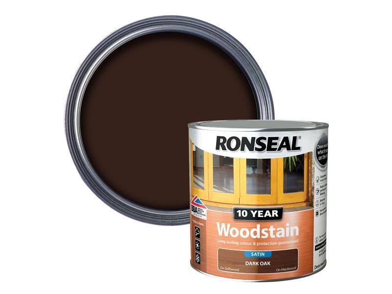 Ronseal 38680 10 Year Woodstain Dark Oak 750Ml - Image 1