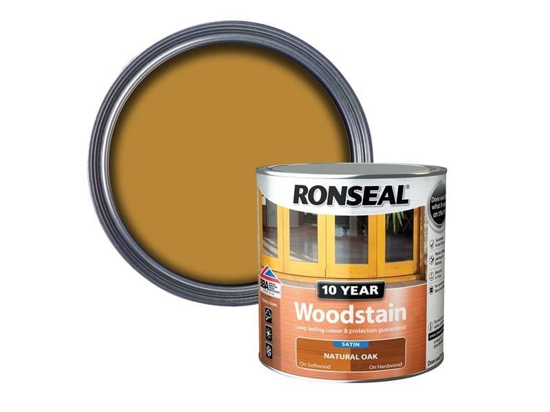 Ronseal 38683 10 Year Woodstain Natural Oak 750Ml - Image 1