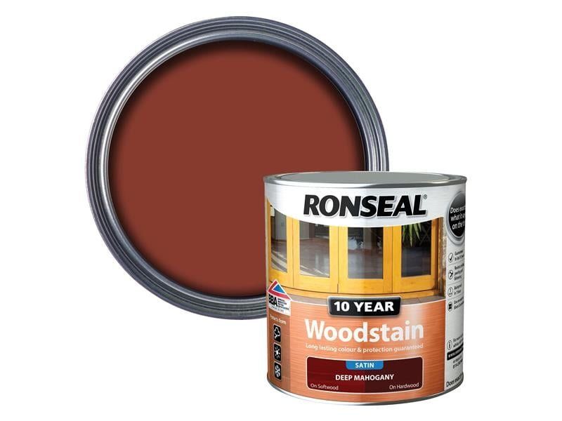 Ronseal 38686 10 Year Woodstain Deep Mahogany 2.5 Litre - Image 1