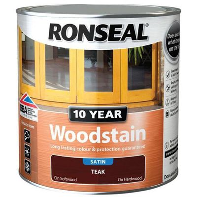 Ronseal 38692 10 Year Woodstain Teak 2.5 Litre - Thumbnail 2