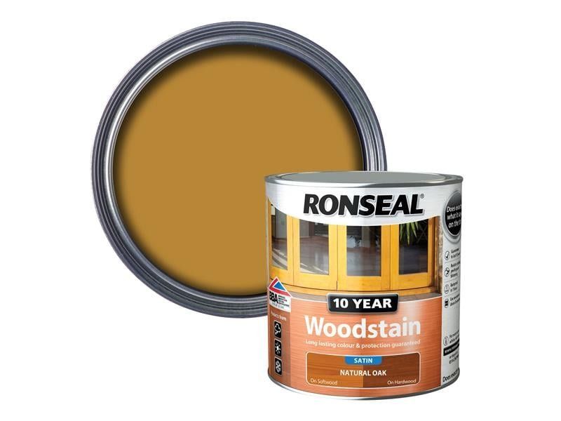 Ronseal 38694 10 Year Woodstain Natural Oak 2.5 Litre - Image 1