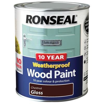 Ronseal 38775 10 Year Weatherproof Wood Paint Chestnut Gloss 750Ml - Thumbnail 2