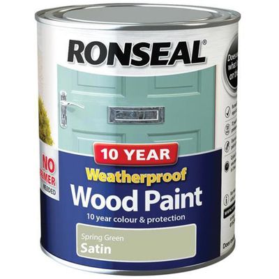 Ronseal 38790 10 Year Weatherproof Wood Paint Spring Green Satin 750Ml - Thumbnail 2