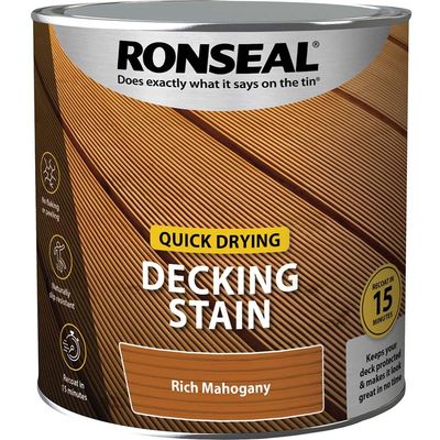 Ronseal 39076 Quick Drying Decking Stain Rich Mahogany 2.5 Litre