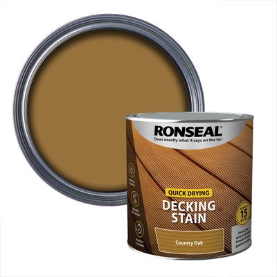 Ronseal 39077 Quick Drying Decking Stain Country Oak 2.5 Litre