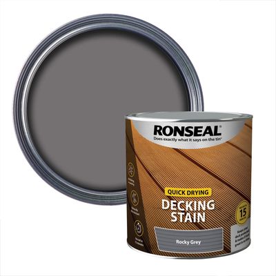 Ronseal 39078 Quick Drying Decking Stain Rocky Grey 2.5 Litre
