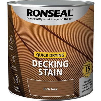 Ronseal 39080 Quick Drying Decking Stain Rich Teak 2.5 Litre