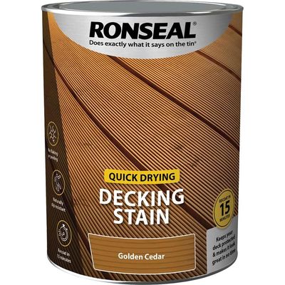 Ronseal 39081 Quick Drying Decking Stain Golden Cedar 5 Litre
