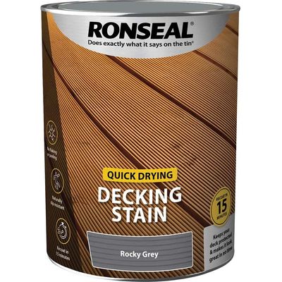 Ronseal 39085 Quick Drying Decking Stain Rocky Grey 5 Litre