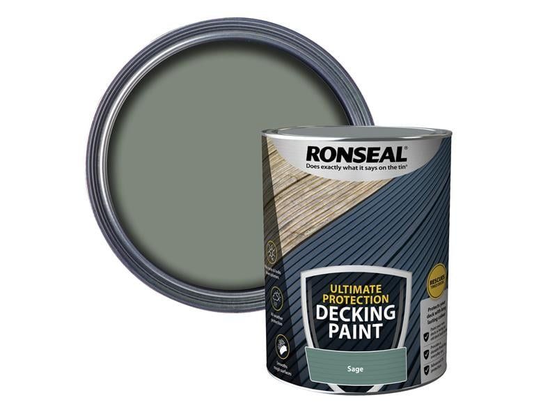 Ronseal 39103 Ultimate Protection Decking Paint Sage 5 Litre - Image 1