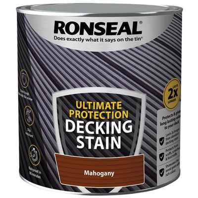 Ronseal 39117 Ultimate Protection Decking Stain Rich Mahogany 2.5 Litre - Thumbnail 2