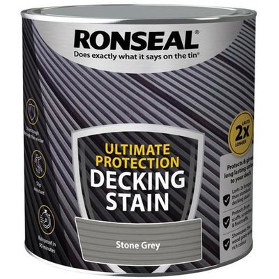 Ronseal 39121 Ultimate Protection Decking Stain Stone Grey 2.5 Litre - Thumbnail 2