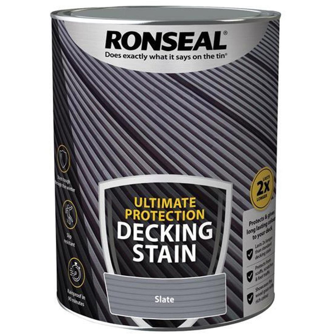Ronseal Ultimate Protection Decking Stain Slate 5 Litre - 39123 - Durable, Weather-resistant - Slate - Image 1