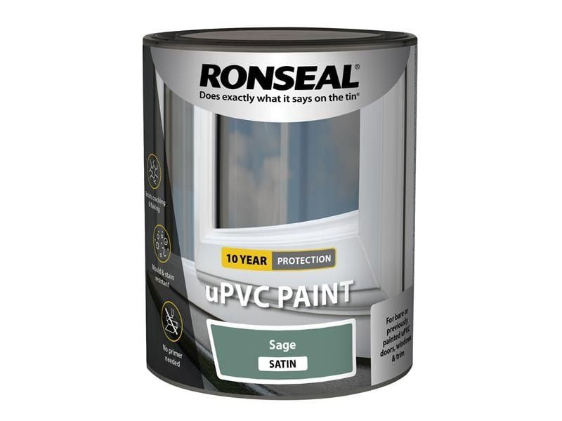 Ronseal 39389 Upvc Paint Sage Satin 750Ml - Image 1