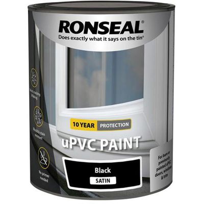 Ronseal 39393 Upvc Paint Black Satin 750Ml - Thumbnail 2