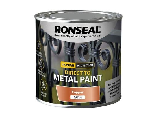 Ronseal 39406 Direct To Metal Paint Copper Satin 250Ml