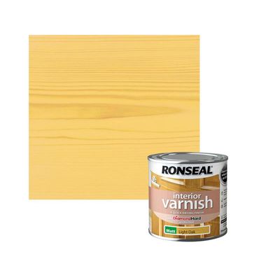 Ronseal 39428 Quick Dry Interior Varnish Matt Light Oak 250Ml 39428