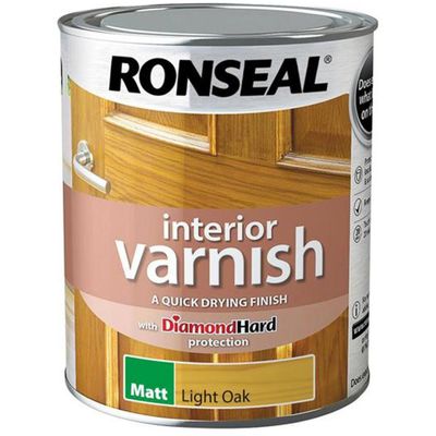 Ronseal 39429 Interior Varnish Quick Dry Matt Light Oak 750Ml - Thumbnail 2