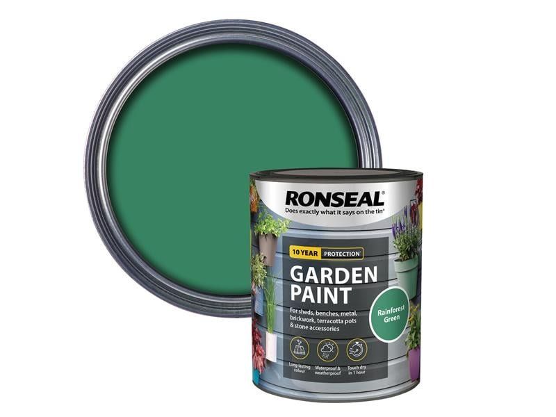 Ronseal 39438 Garden Paint Rainforest Green 750Ml - Image 1