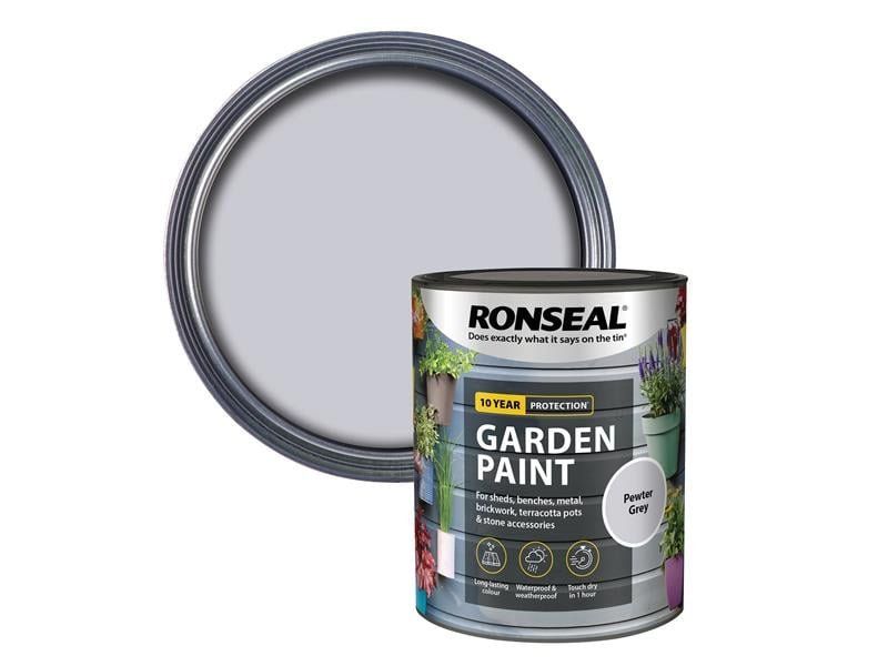 Ronseal 39443 Garden Paint Pewter Grey 750Ml - Image 1
