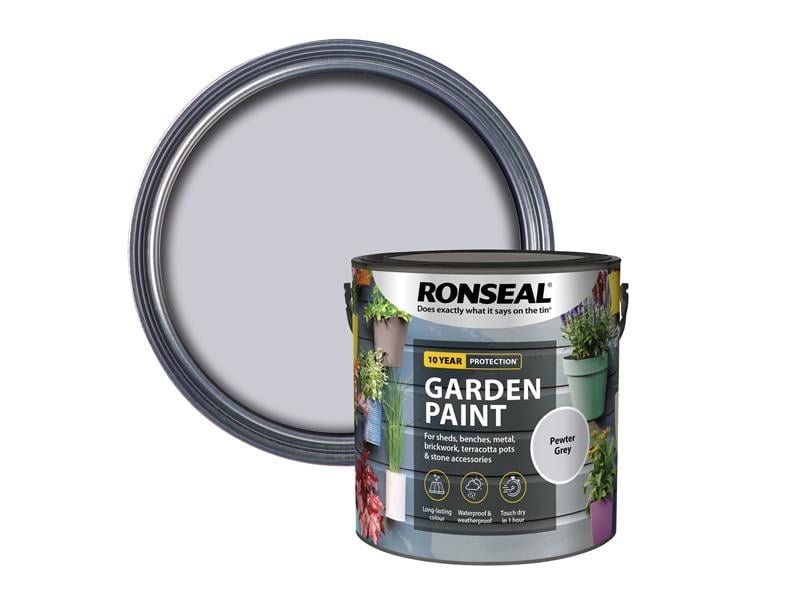 Ronseal 39444 Garden Paint Pewter Grey 2.5 Litre - Image 1