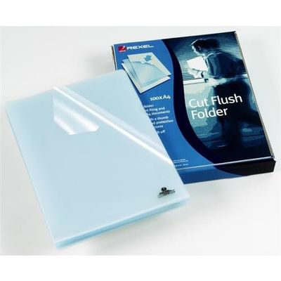 Rexel Cut Flush Folders A4 Clear (100)