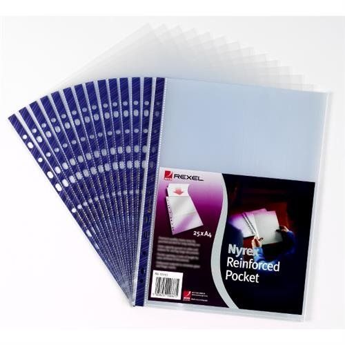 Rexel Nyrex™ Reinforced Top Opening A4 Pocket Clear (25) - Image 1