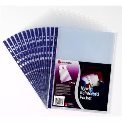 Rexel Nyrex™ Reinforced Top Opening A4 Pocket Clear (25)
