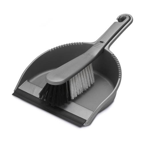 Addis Stiff Dustpan and Brush Set Metallic Silver - 510405 - Image 1