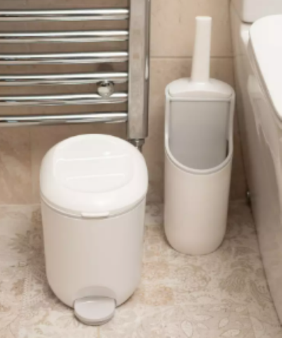 ADDIS 518503 trash can Oval White Metallic
