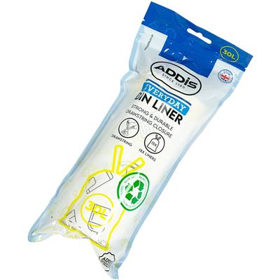 Addis Drawstring Bin Liner 30L 15 Liners 520091